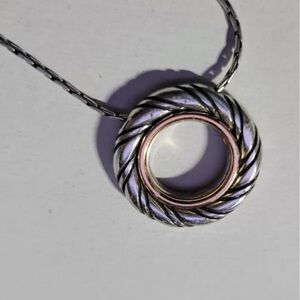 Brighton INNER CIRCLE Silver Gold Circle Pendant Reversible Necklace 0523